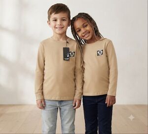 NWT⁠ True Religion Unisex Tan Long Sleeve Graphic T-Shirt Size M 10/12